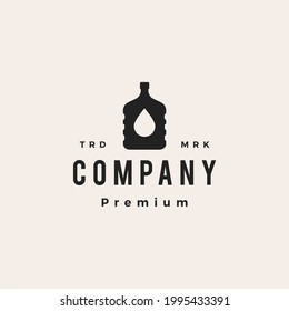 drink water gallon refill hipster vintage logo vector icon illustration