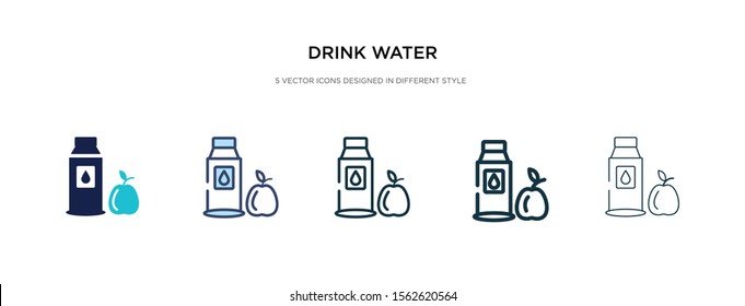 drink water icon in different style vector illustration. two colored and black drink water vector icons designed in filled, outline, line and stroke style can be used for web, mobile, ui