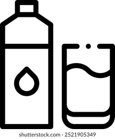 drink water icon. Thin Linear Style Design Isolated On White Background