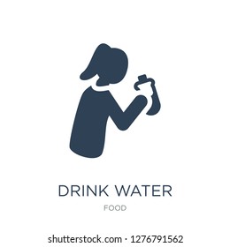 drink water icon vector on white background, drink water trendy filled icons from Food collection, drink water vector illustration
