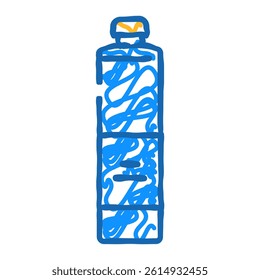 drink water plastic bottle doodle icon sketch vector. drink water plastic bottle sign. isolated symbol illustration