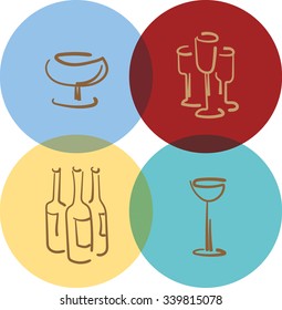 Drink Wine glass. Vector