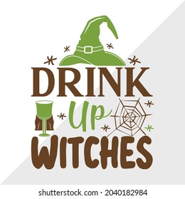 Drink Up Witches Printable Vector Illustration