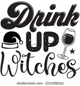 Trink Up Witches T-Shirt Design Vectordatei.