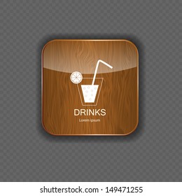 Drink wood application icons