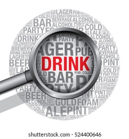 Drink word cloud design concept, vector illustration