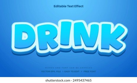 Drink word editable text effect style