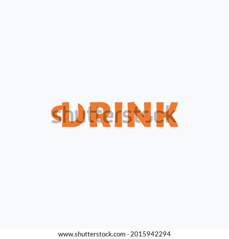 drink writing logo with the letter D in the form of an abstract glass