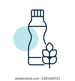 Drinkable yoghurt bottle with flavor cereal vector icon. Dairy product sign. Graph symbol for cooking web site and apps design, logo, app, UI