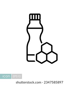 Drinkable yoghurt bottle with flavor honey vector icon. Dairy product sign. Graph symbol for cooking web site and apps design, logo, app, UI