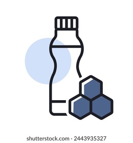 Drinkable yoghurt bottle with flavor honey vector icon. Dairy product sign. Graph symbol for cooking web site and apps design, logo, app, UI