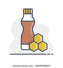 Drinkable yoghurt bottle with flavor honey vector icon. Dairy product sign. Graph symbol for cooking web site and apps design, logo, app, UI
