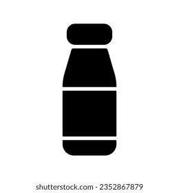 Drinkable yoghurt bottle vector glyph icon. Dairy product sign. Graph symbol for cooking web site and apps design, logo, app, UI