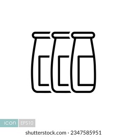 Drinkable yoghurt bottle vector icon. Dairy product sign. Graph symbol for cooking web site and apps design, logo, app, UI