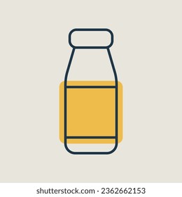 Drinkable yoghurt bottle vector icon. Dairy product sign. Graph symbol for cooking web site and apps design, logo, app, UI