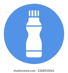 Icono del vector de botella de yogur potable. Signo de producto lácteo. Símbolo gráfico para cocinar diseño de sitio web y aplicaciones, logotipo, aplicación, interfaz de usuario