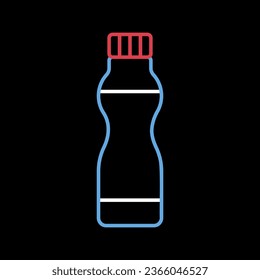 Vector de botella de yogur potable sobre icono de fondo negro. Signo de producto lácteo. Símbolo gráfico para cocinar diseño de sitio web y aplicaciones, logotipo, aplicación, interfaz de usuario