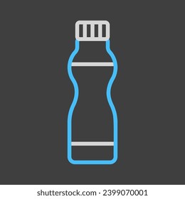 Drinkable yoghurt bottle vector on dark background icon. Dairy product sign. Graph symbol for cooking web site and apps design, logo, app, UI