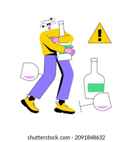 Drinking Alcohol Abstract Concept Vector Illustration. Binge Drinking, Alcoholic Beverage, Alcohol Abuse, Addiction Rehabilitation Service, Alcoholism Therapy, Health Impact Abstract Metaphor.