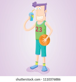 drinking basketball player
