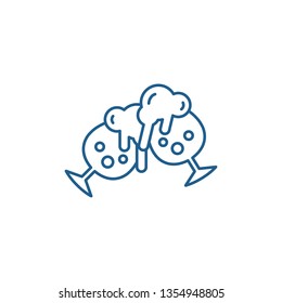 Drinking beer line icon concept. Drinking beer flat  vector symbol, sign, outline illustration.
