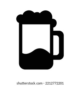Icono de vaso de taza de cerveza para beber | Ilustración del vector negro |