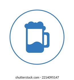 Drinking beer mug glass icon | Circle version icon |