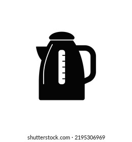 Drinking Boiler pot icon in black flat glyph, filled style isolated on white background