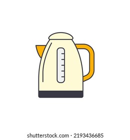 Drinking Boiler pot icon in color, isolated on white background 