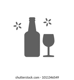 Drinking bottle with glass icon in trendy flat style isolated on white background. Symbol for your web site design, logo, app, UI. Vector illustration, EPS
