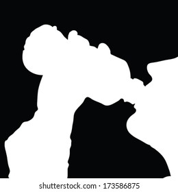 drinking from the bottle vector