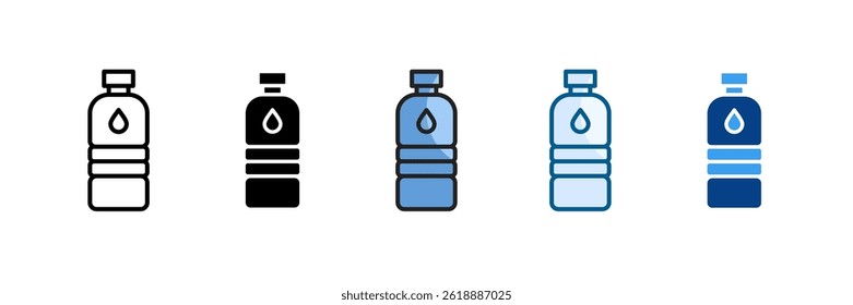 Conjunto de iconos de botellas de bebida Colección de estilo múltiple