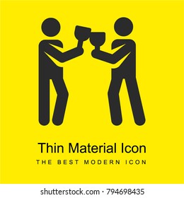 Drinking bright yellow material minimal icon or logo design
