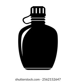 Drinking Canteen Water Bottle Black Silhouette Illustration Icon