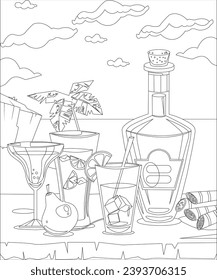  Drinking cocktails at the Beach