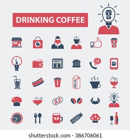 drinking coffee icons
