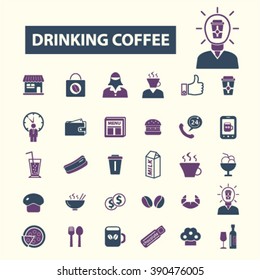 drinking coffee icons
