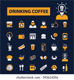 drinking coffee icons
