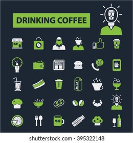 drinking coffee icons
