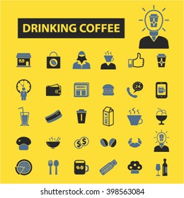 drinking coffee icons
