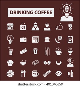 drinking coffee icons
