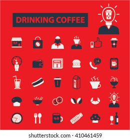 drinking coffee icons
