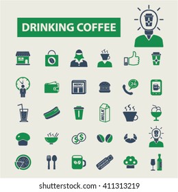 drinking coffee icons
