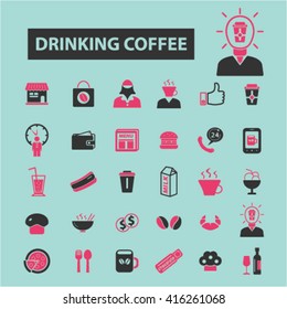 drinking coffee icons
