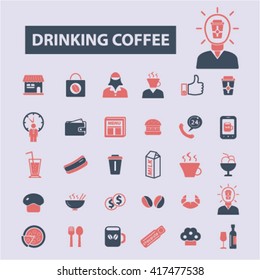 bebendo ícones de café
