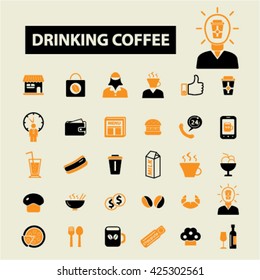 drinking coffee icons
