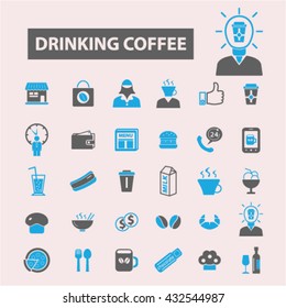 drinking coffee icons
