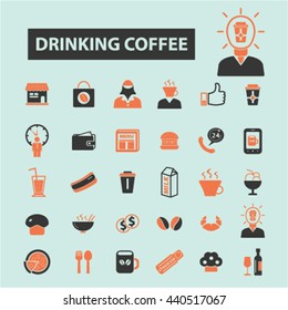drinking coffee icons