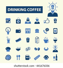 drinking coffee icons