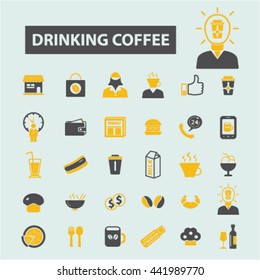drinking coffee icons